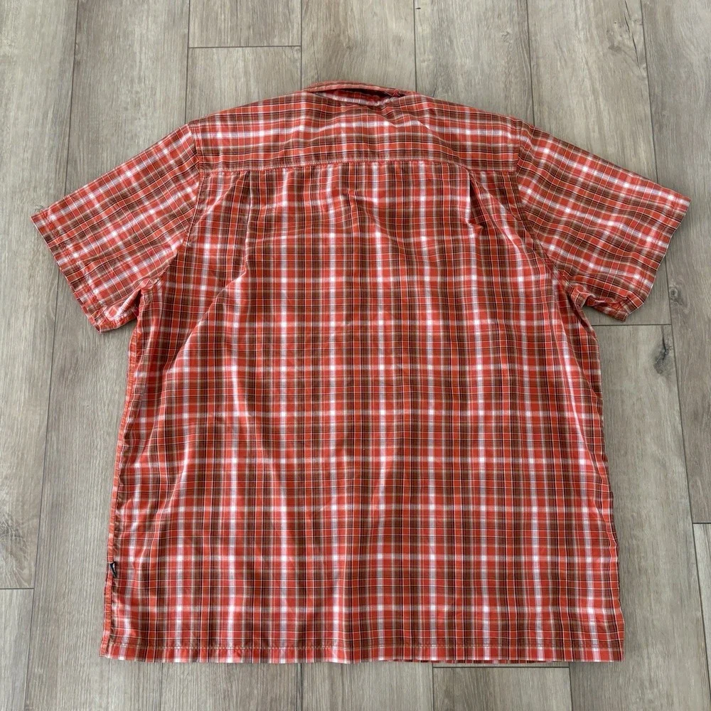 The North Face shirt  Men's XXL Orange Plaid Short Sleeve Button Shirt Cooling